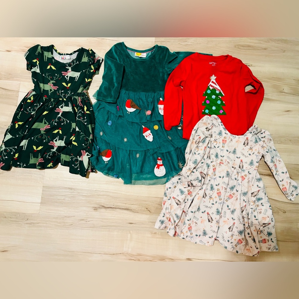 Girls’ Christmas holiday clothes set